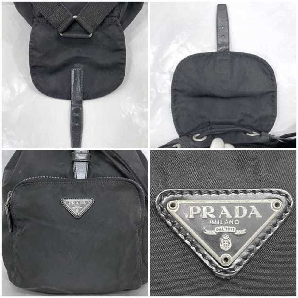 Prada Backpack Nero Rucksack Drawstring Flap Leat… - image 3